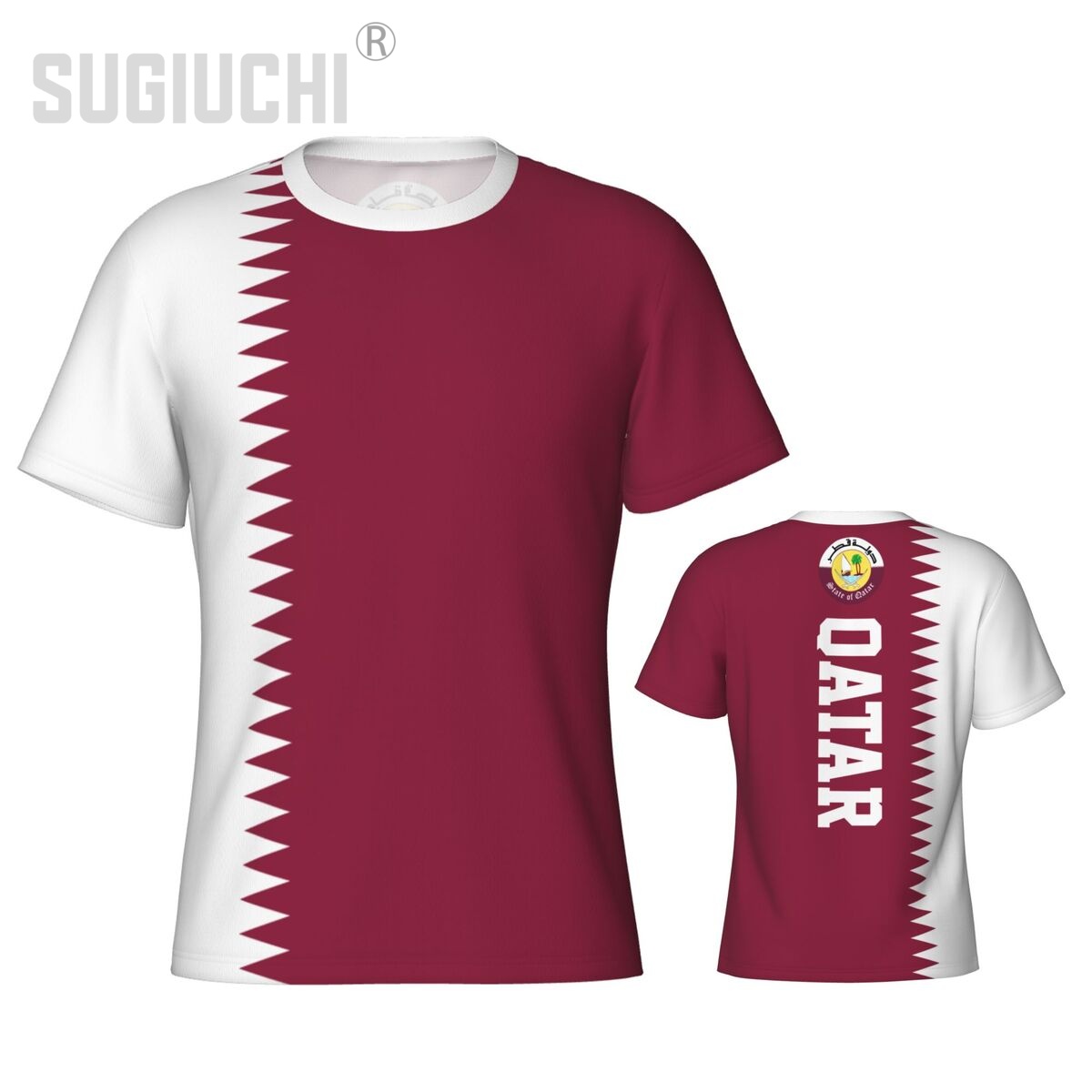 3D Printing Qatar - Eng anliegendes Sport-T-Shirt mit Katar-Flagge, 3D-Design