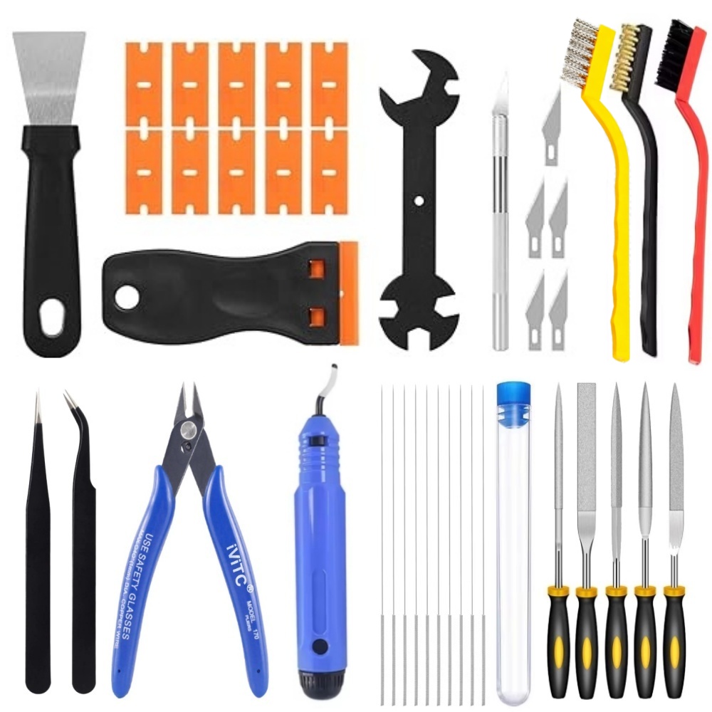 3D Print Removal Tool - 40-teiliges 3D-Drucker-Werkzeugset, Schaber, Feilen, Drahtschneider, Bastelmesser,