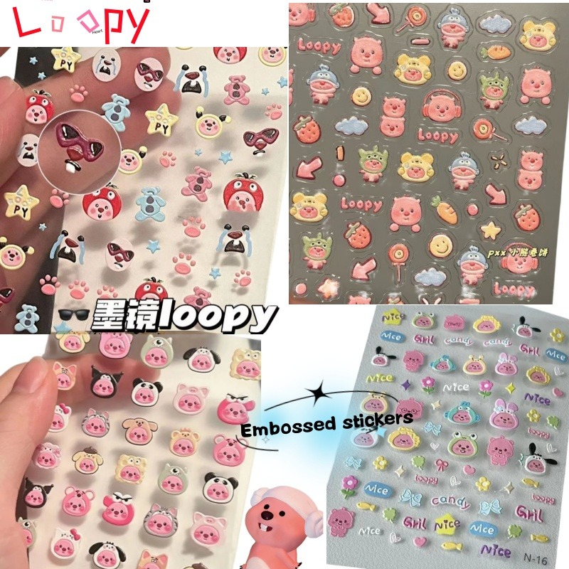 3D Printing Design - Loopy 3D-Prägeaufkleber, transparenter DIY-Aufkleber, niedlicher Biber,