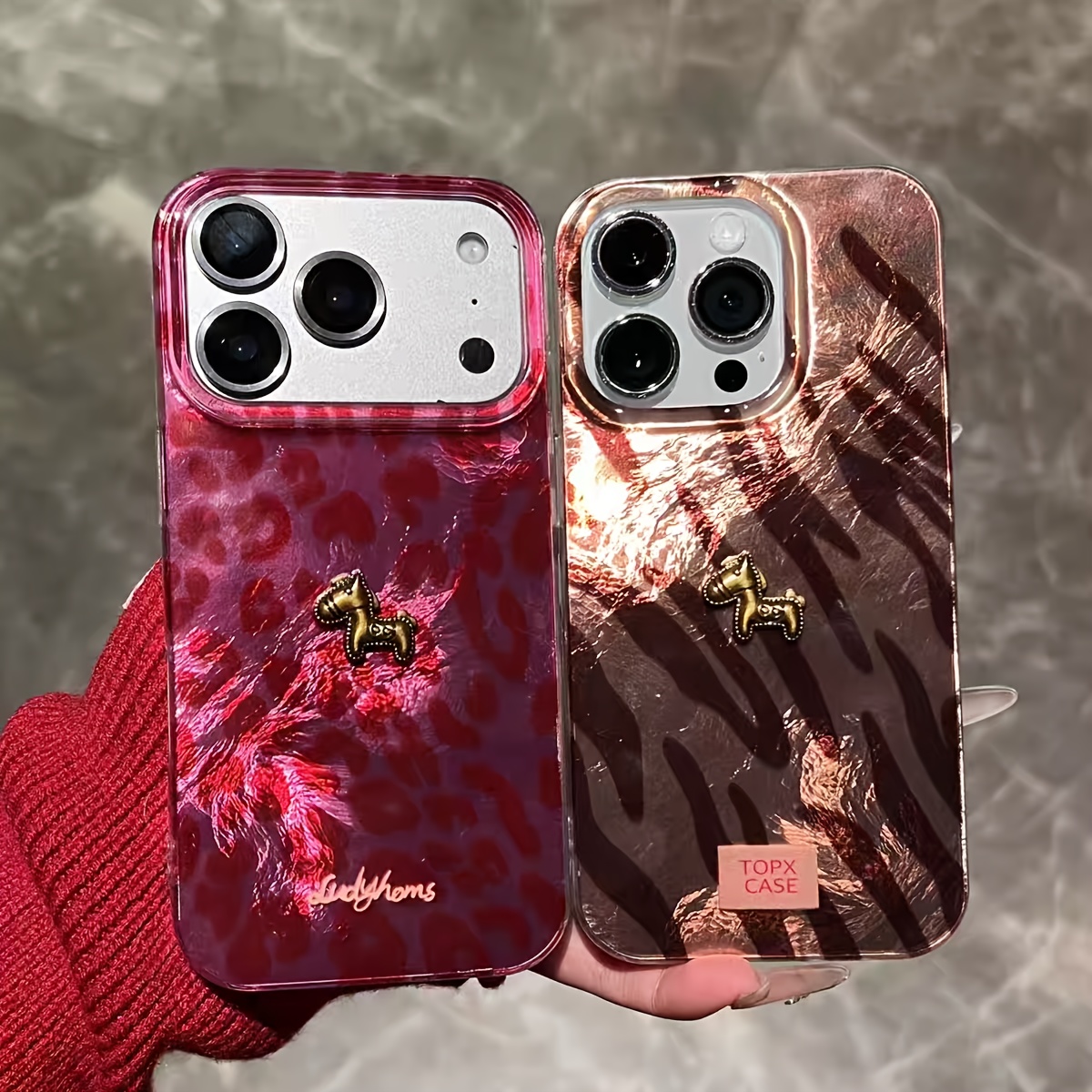 3D Printing Case - Fortschrittliches Leopardenmuster mit 3D-Pony-Handyhülle für iPhone