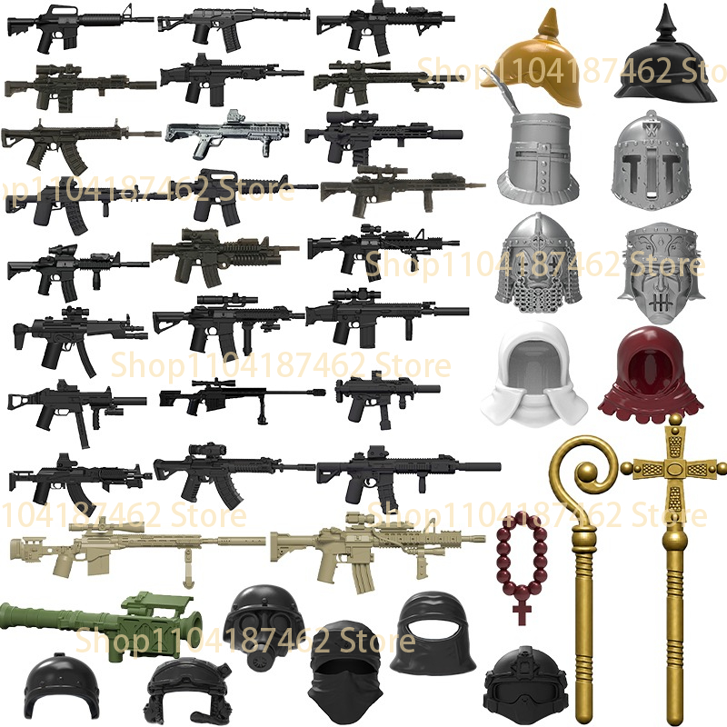 3D Printing Lego Bricks - Militär-Soldaten-Figuren Ausrüstung Bausteine 3D-Gedruckte Waffen Maschinenpistole