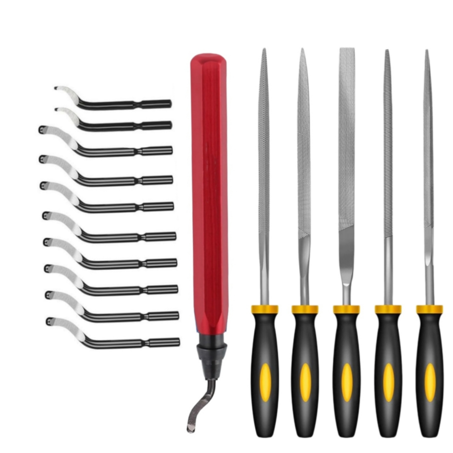 3D Printing File Free - Entgratwerkzeug-Set mit 11-teiligem Hochgeschwindigkeitsstahl-Klingen-Set und 5-teiligem