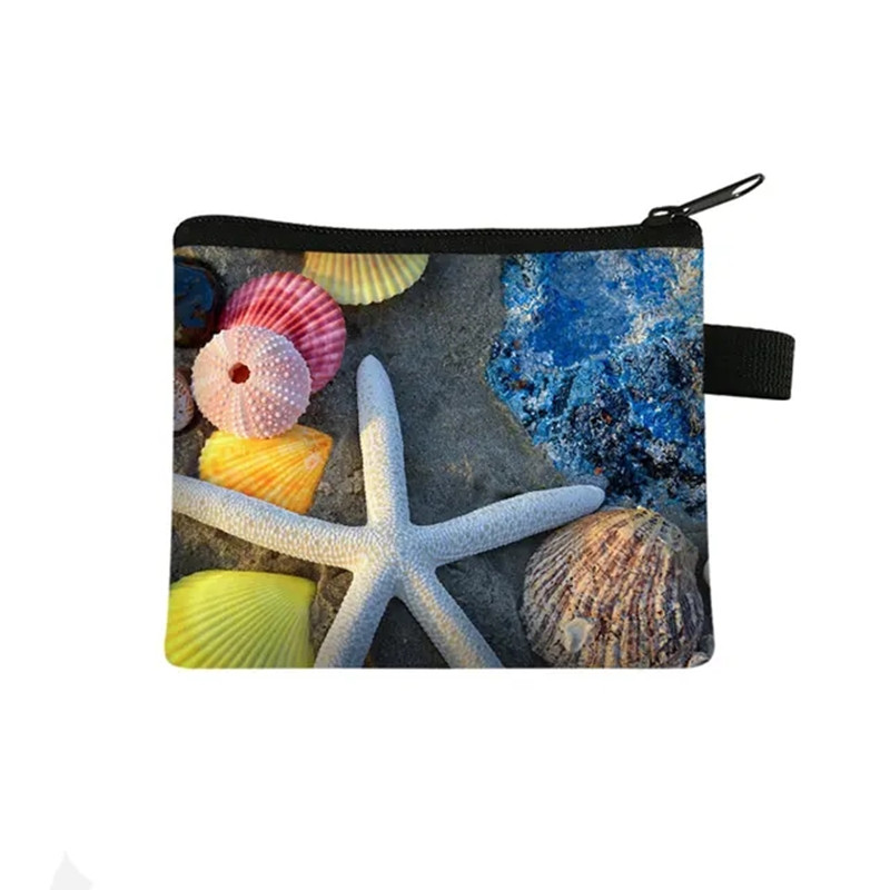 3D Printing Case - Damen Freizeit-Einkaufstasche mit Seestern- und Muschel-3D-Druck,