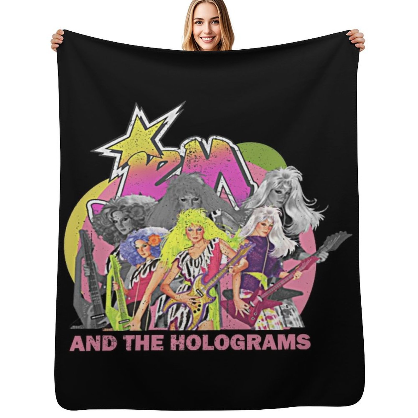 3D Printing Hologram - Jem Retro and the Holograms Überwurfdecke,