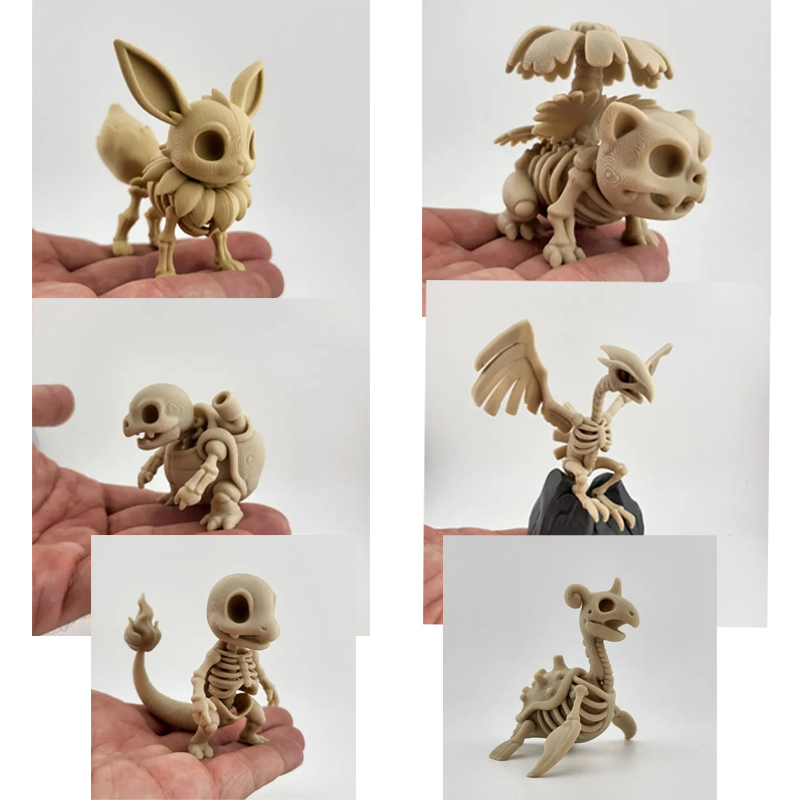 3D Printing Mockup - Pokémon Fossil-Knochenmodell Eevee Glumanda Anime-Zubehör 3D-Druck