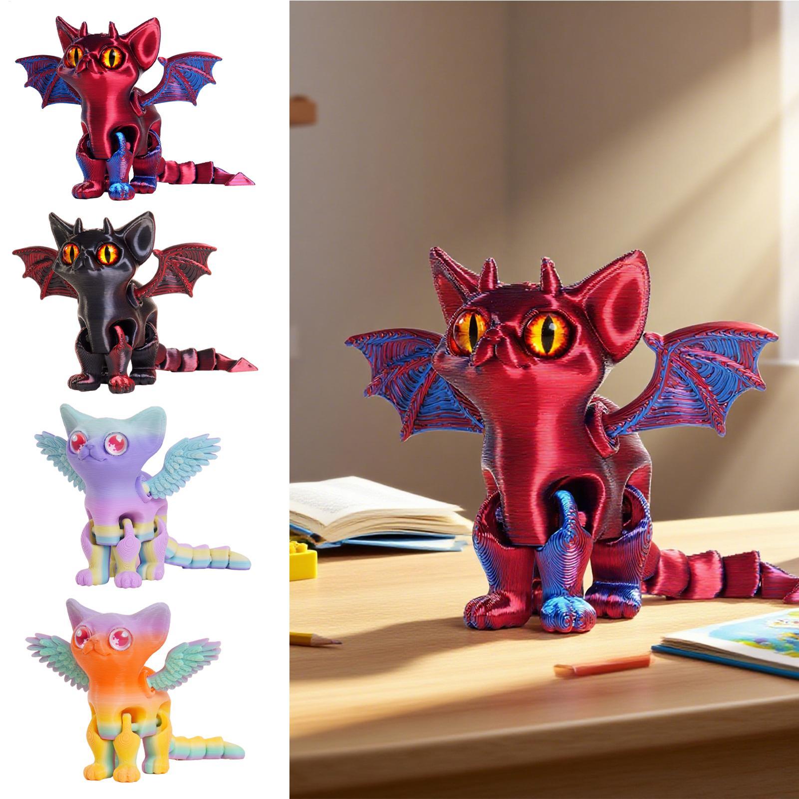3D Printing Mockup - 3D-gedruckte Tierfigur: Bewegliche Katzenfigur mit mehreren
