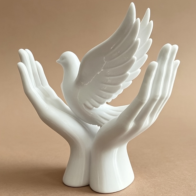 3D Printing Mockup - 1-teilige Friedenshand-Statue mit Tauben-Design, 3D-gedrucktes beliebtes