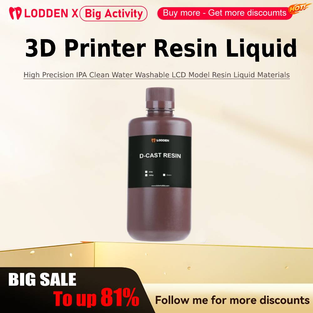 3D Printing Workshop - Lodden 3D-Drucker-Harzflüssigkeit, 385/405 nm, hochpräzise IPA,