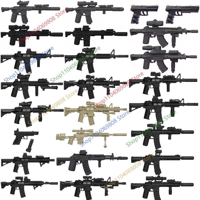 3D Printing Lego Bricks - Militärische Soldaten Figuren Pistole Zubehör Bausteine