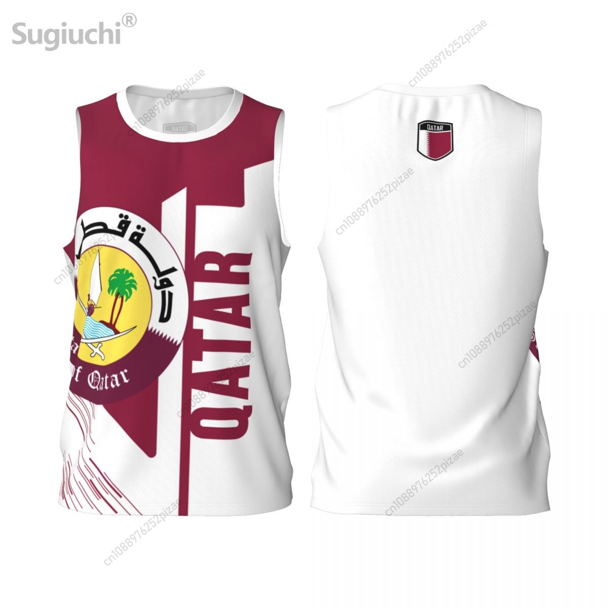 3D Printing Qatar - Benutzerdefinierte Name-Nummer-T-Shirts mit Katar-3D-Flagge, Sport-T-Shirts für