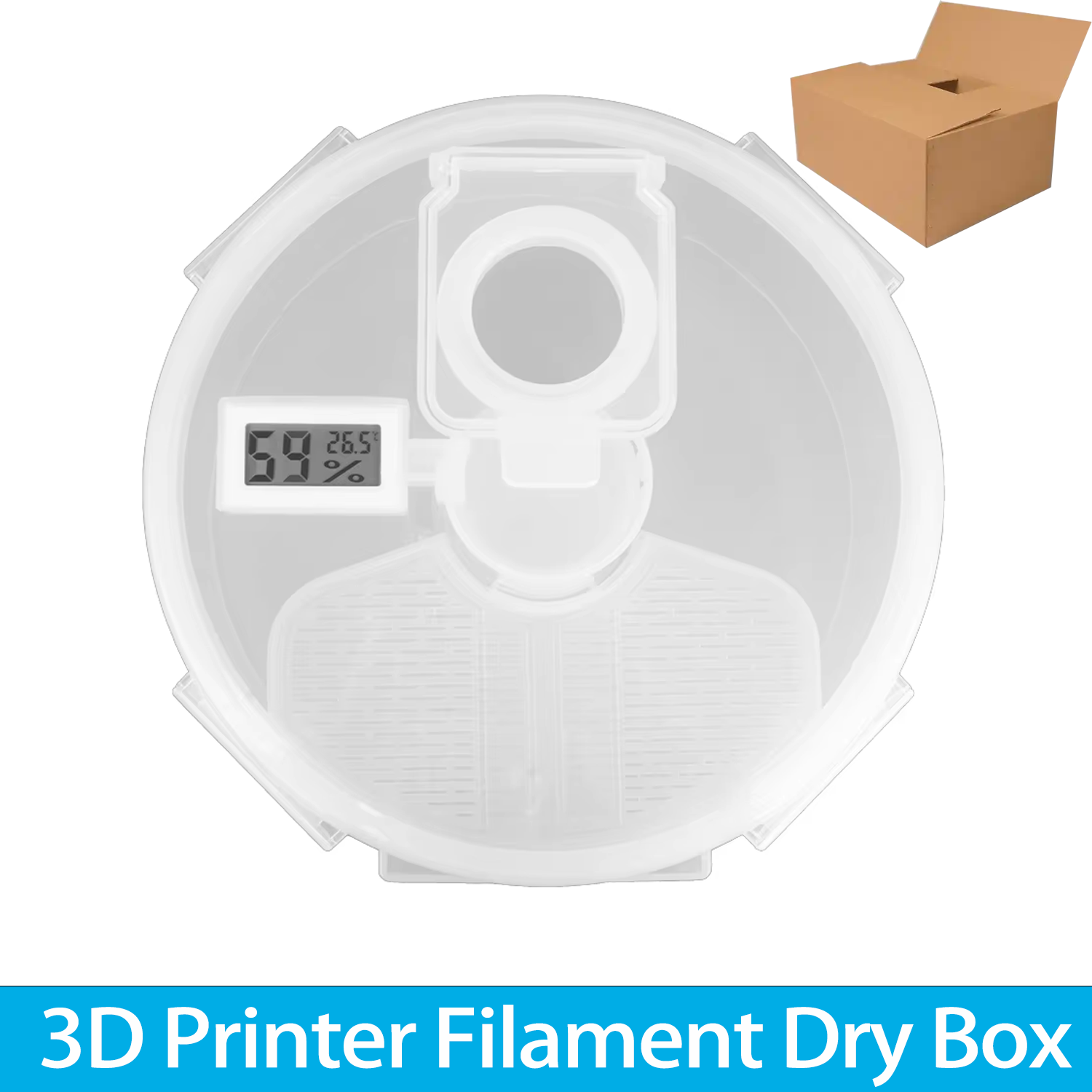 3D Printing Deck Box - 3D-Drucker 1KG PLA-Filament-Box Staubdicht Feuchtigkeitsbeständig PETG