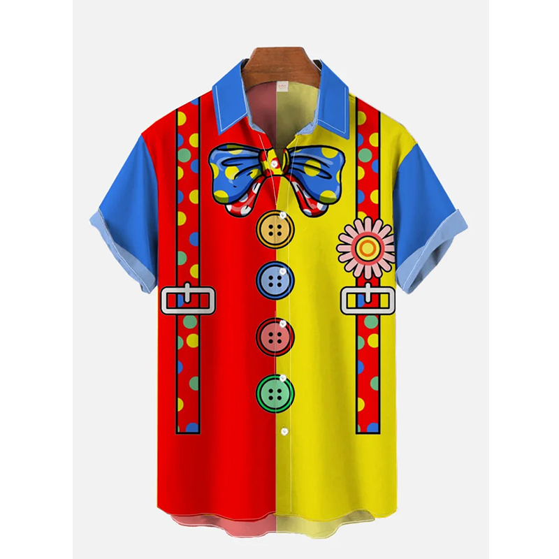 3D Printing Cancer - Hawaiianische Herrenhemden, 3D-Spaß, Cartoon-Cosplay-Druck, Sommer, lockerer
