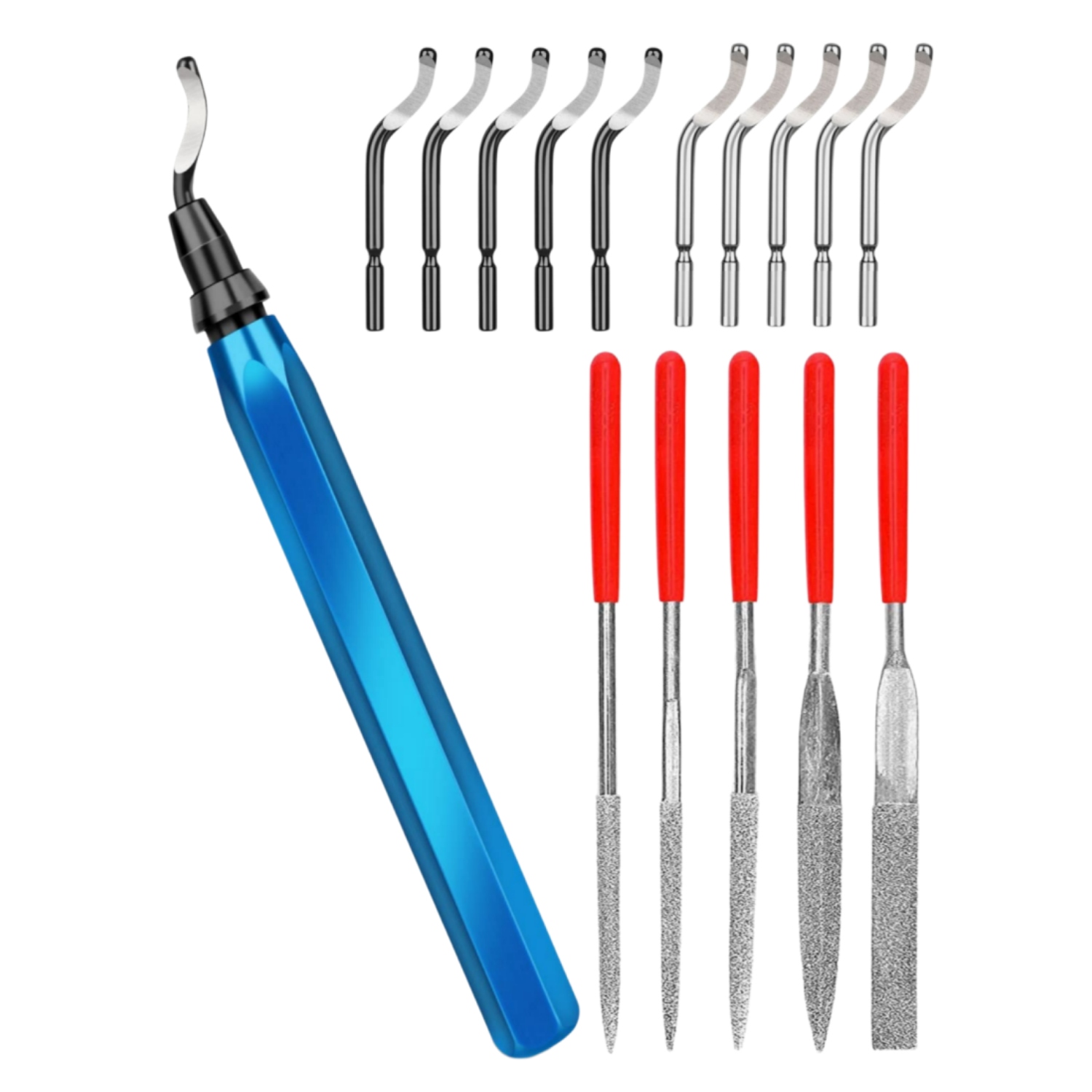 3D Printing File Free - 3D-Druck Entgratwerkzeug-Set RB1000 mit Metallgriff, 11
