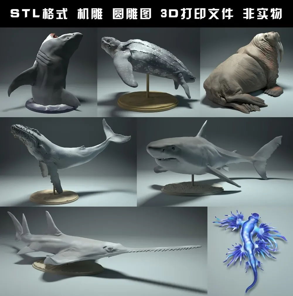 3D Printing File Free - Tiere, Eisbär, Takin, Wolf, Bison, Frettchen,