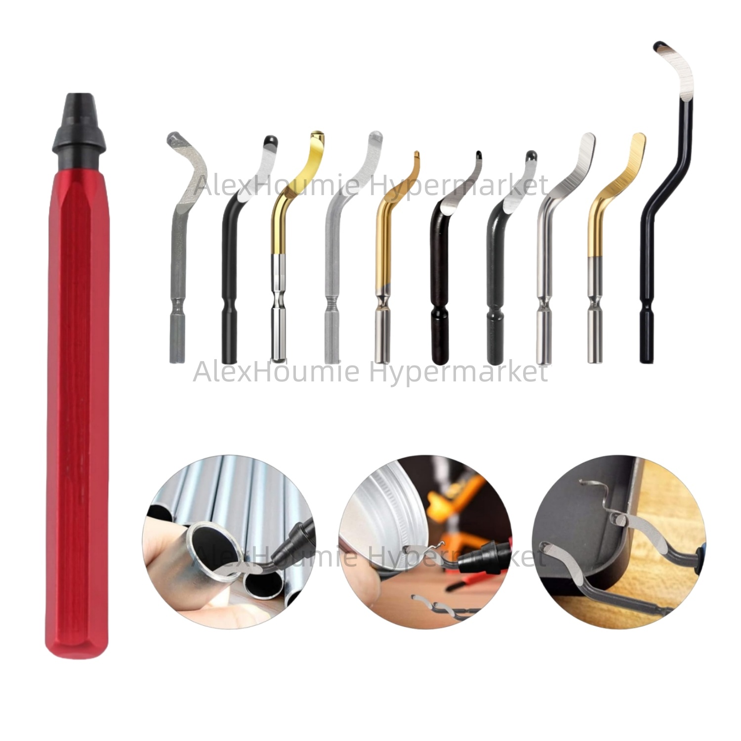 3D Print Removal Tool - RB1000 Hand-Entgratungswerkzeug aus Metall, rot, mit