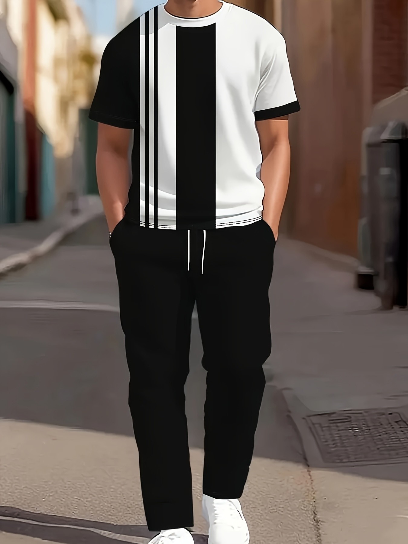 3D Printing Custom - 2026 Sommer Neues Herren Kurzarm-Langhosen-Set –