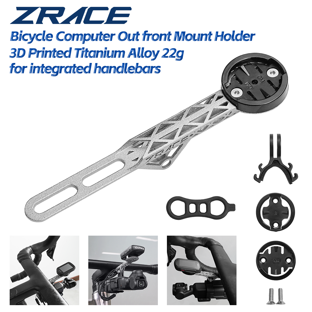 3D Printing Holder - ZRACE 3D-Gedruckte Titan-Fahrradcomputer-Vorderhalterung für Integrierte Lenker,