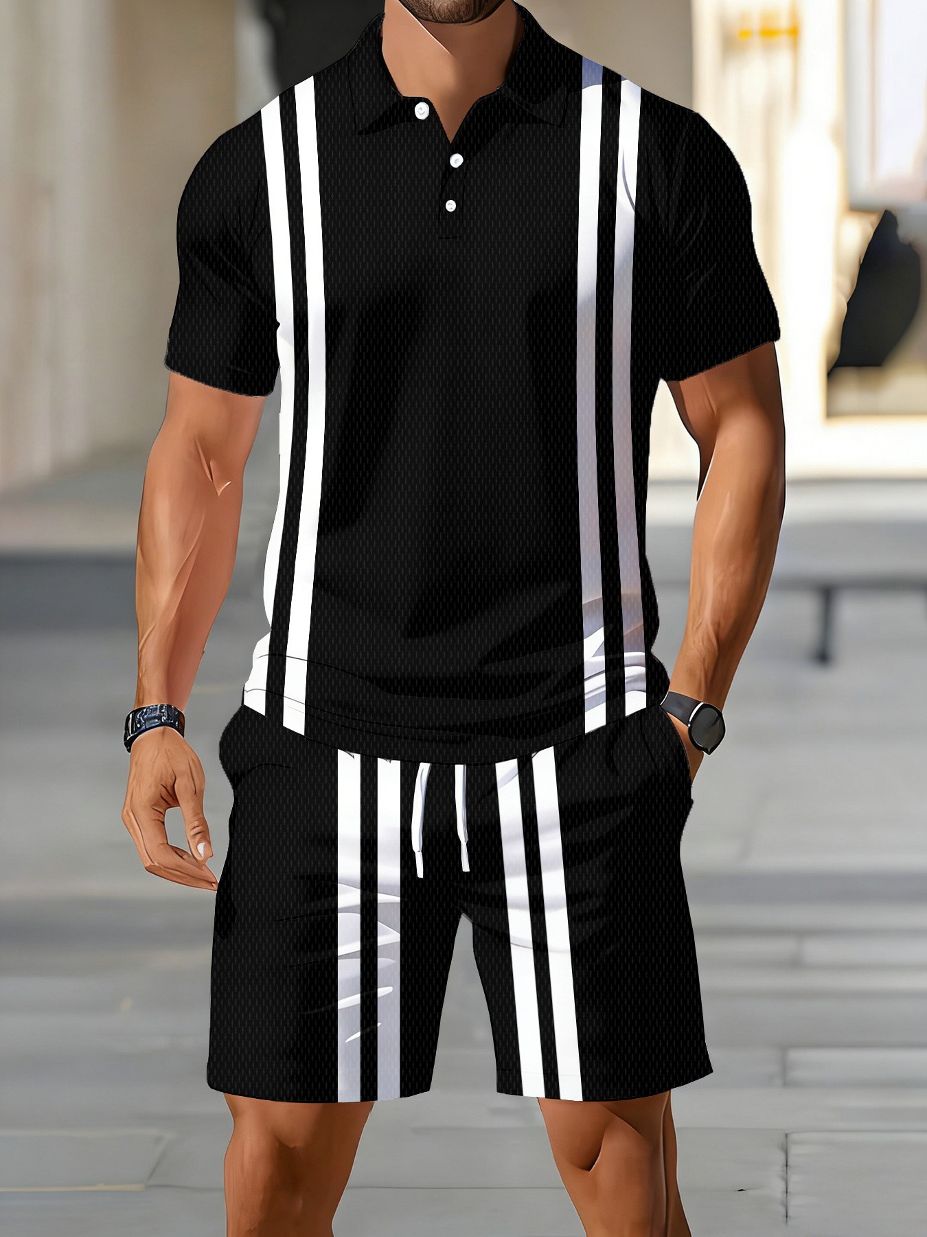 3D Printing Design - 2026 Sommer Neues Design Amerikanisches Herren-Kurzarm-Poloshirt-Set