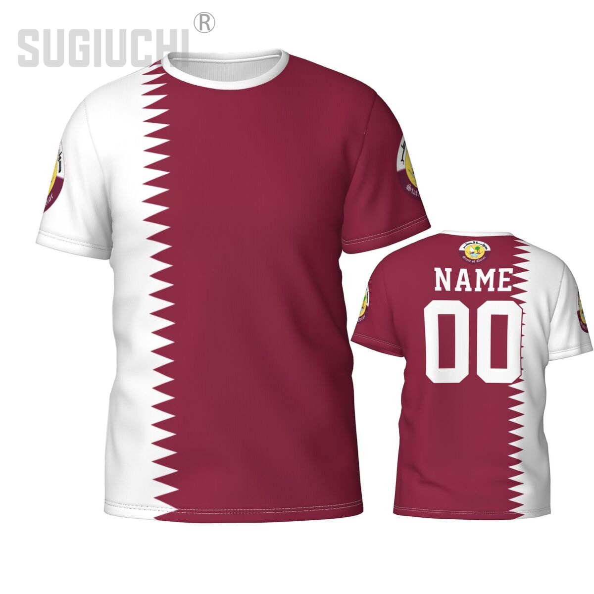 3D Printing Qatar - Benutzerdefinierte Name Nummer Katar Flagge Emblem
