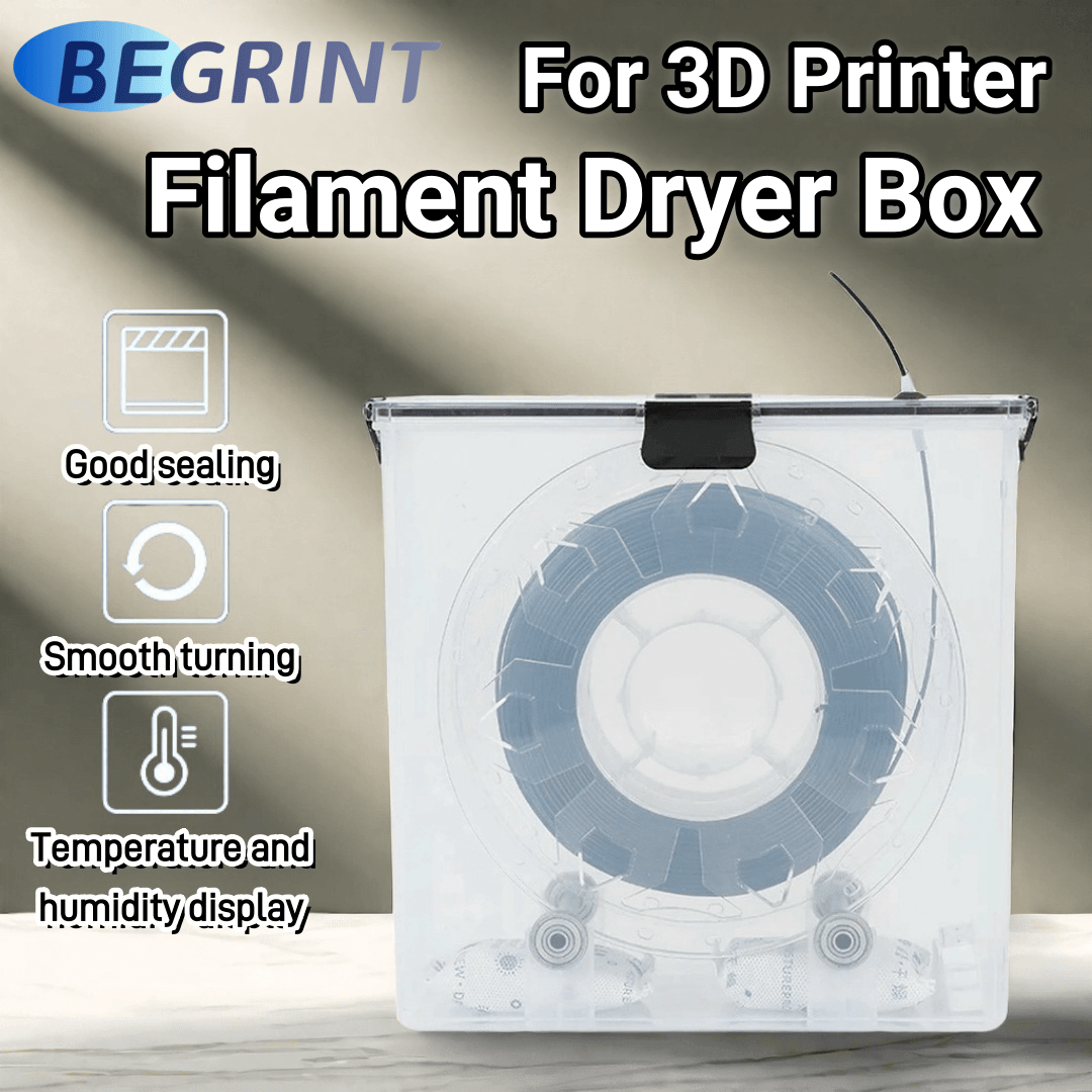 3D Printing Deck Box - BEGRINT 3D-Drucker-Filament-Trocknerbox, luftdicht und feuchtigkeitsbeständig, Echtzeitüberwachung