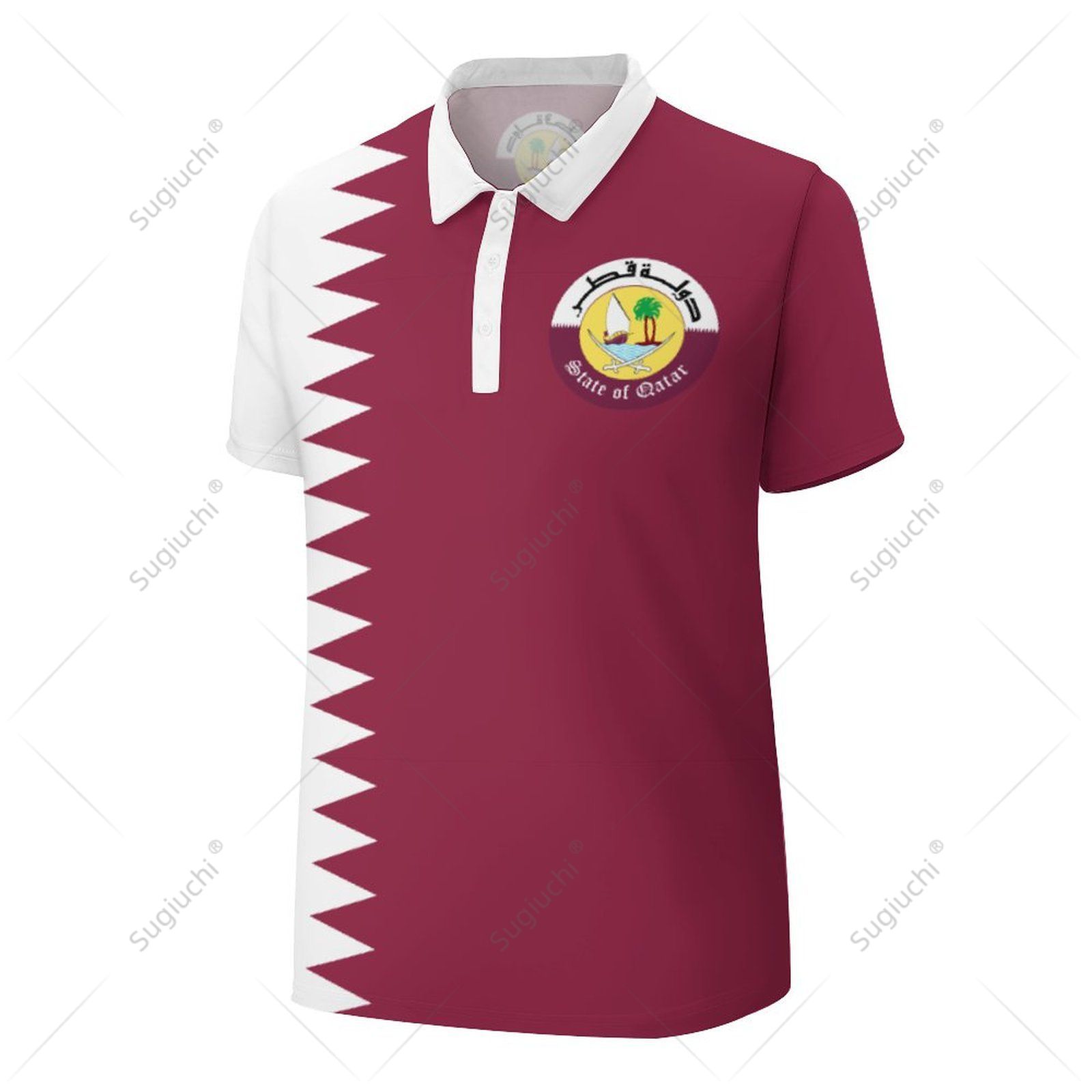 Unisex Poloshirt Katar-Flagge  – 3D Printing Qatar Bewertung und Preis